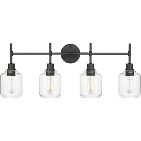 Asheville 4 Light 34.75 inch Matte Black Vanity Light Wall Light